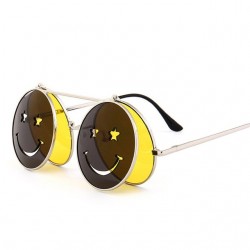 Steampunk Vintage Runde Doppellinsen Sonnenbrille Unisex