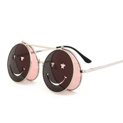 Steampunk Vintage Round Double Lens aurinkolasit Unisex
