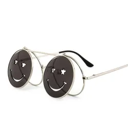 Steampunk Vintage Round Double Lens aurinkolasit Unisex