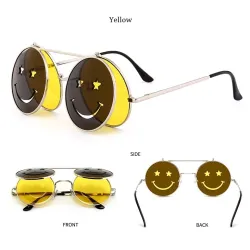 Steampunk Vintage Round Double Lens aurinkolasit Unisex