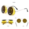 Steampunk Vintage Round Double Lens aurinkolasit Unisex