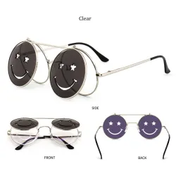 Steampunk Vintage Round Double Lens Sunglasses UnisexSunglasses