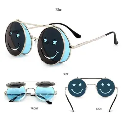 Steampunk Vintage Round Double Lens aurinkolasit Unisex