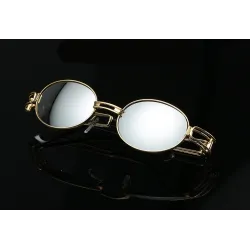 Retro Steampunk Små runda solglasögon Unisex UV400
