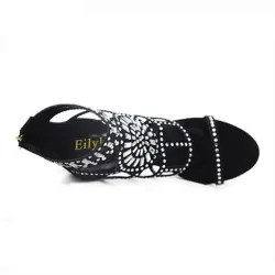 Sexiga högklackade sandaler - med pärlor / studs - fotledlängd / bakre zipper