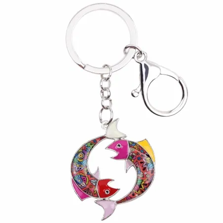 Pisces Zodiac Sign Keychain Keyring