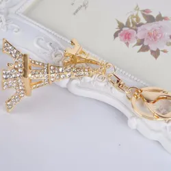 Crystal Eiffel Tower - keyring - keychainKeyrings