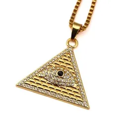 Crystal Egyptian Pyramid & Eye Pendant Necklace Unisex Näytä tarkat tiedot