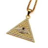 Crystal Egyptian Pyramid & Eye Pendant Necklace Unisex Näytä tarkat tiedot