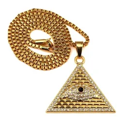 Collier pendentif Pyramide égyptien en cristal Unisexe