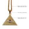 Crystal Egyptian Pyramid & Eye Pendant Necklace Unisex Näytä tarkat tiedot