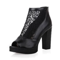 Vintage High Heel Platform Zipper Sandali