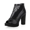 Vintage High Heel Platform Zipper Sandali
