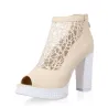 Vintage High Heel Platform Zipper Sandali