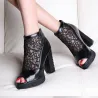 Vintage High Heel Platform Zipper Sandali