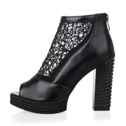 Vintage High Heel Platform Zipper Sandali