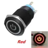 12V 5-polig 19mm Metall Druckknopf - momentaner Leistungsschalter mit LED - wasserdichter Schalter - Schwarz