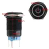 12V 5-pin 19mm metall tryckknapp - momentströmbrytare med LED - vattentät switch - Svart