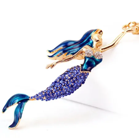 llaverollavero de sirena de cristal