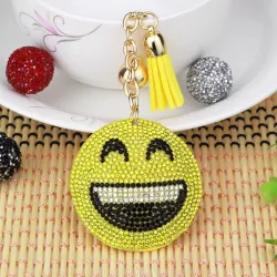 Crystal Emoji Expression Keychain Keyring