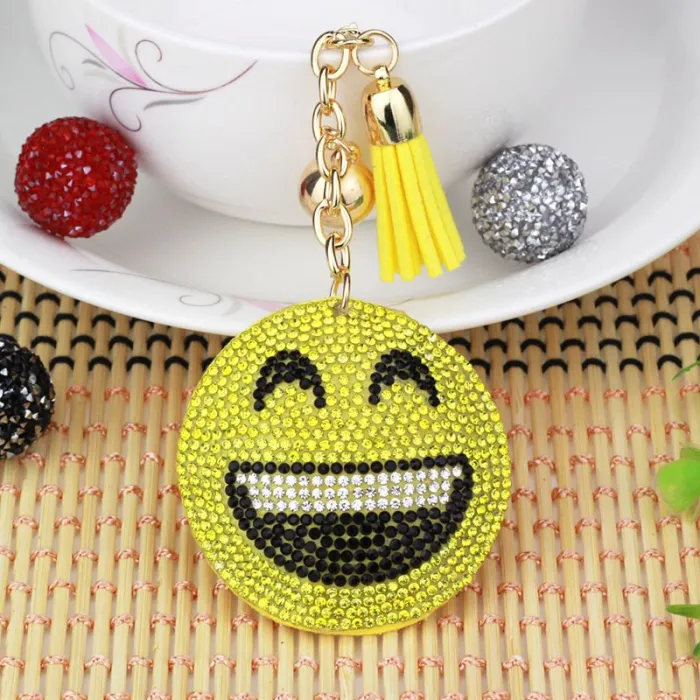 Crystal Emoji Expression Keychain Keyring