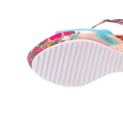 Flower mönster kil häl sandaler