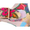 Flower pattern wedge heel sandals