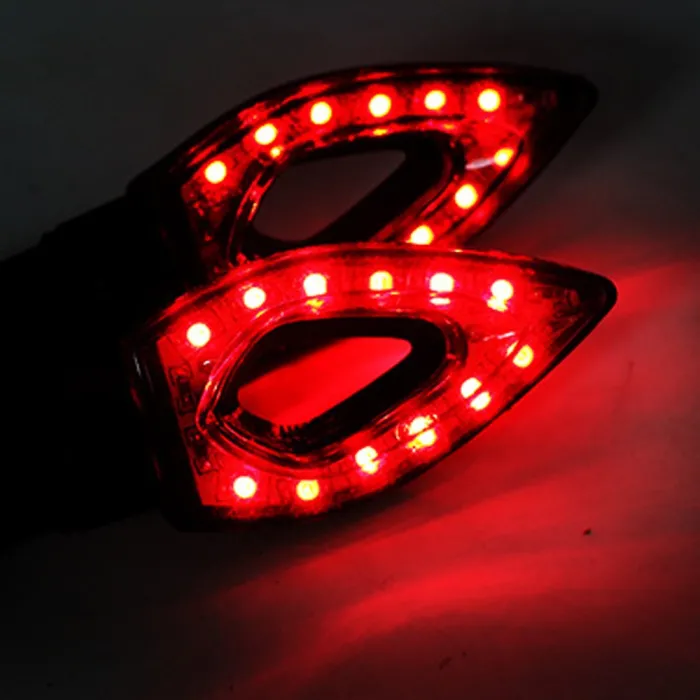 Vattentät Universal 12 LED Motorcykel Turn Signal Indikatorer Lights 2pcs