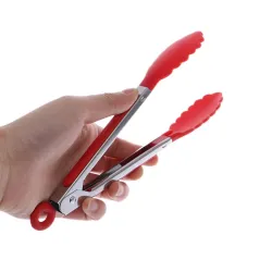 Stainless Steel Silicone Kitchen BBQ - Salad Bread Tong