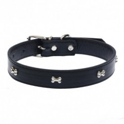 5 väriä Pet Dog Adjustable Collar Kestävä PU Leather