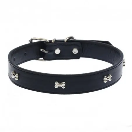 5 cores Pet cão ajustável colar durável PU couro