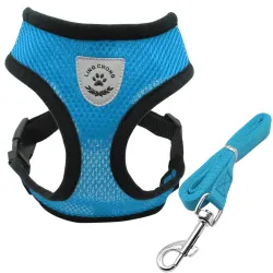 Puppy & hond ademend nylon net harnas en lijnsetHalsbanden en Lijnen