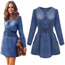 Denim - jeans - mini abito vintage