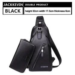 Mäns äkta läder Crossbody Bag