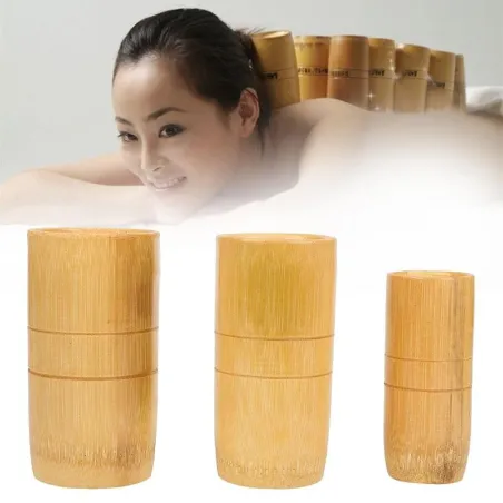 Traditionella kinesiska Bamboo Suction Cups akupunktur Anti Cellulite Massage Set 3pcs