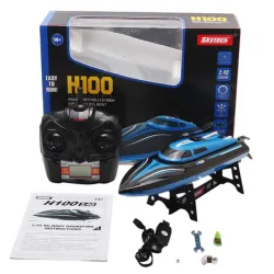 BarcoH100 2.4G 4CH barco eléctrico RC con sistema de refrigeración de agua pantalla LCD
