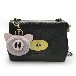 Fur pompom - piggy - avain