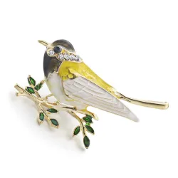 Oriole Vogel Strass & Emaille Brosche