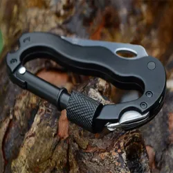 5 in 1 monikäyttöinen työkalu veitsen ruuvimeisselin alumiinin kiipeäminen karabiner koukku