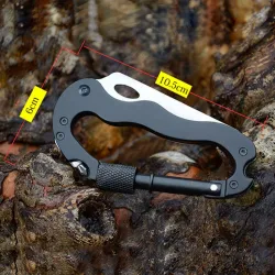 5 in 1 monikäyttöinen työkalu veitsen ruuvimeisselin alumiinin kiipeäminen karabiner koukku
