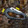 5 in 1 multifunctional tool with knife screwdriver aluminum climbing carabiner hook