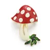 Rode glazuur paddestoel kristallen brocheBroches