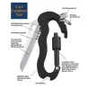 5 in 1 multifunctional tool with knife screwdriver aluminum climbing carabiner hook