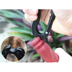 5 in 1 multifunctional tool with knife screwdriver aluminum climbing carabiner hook