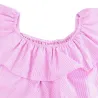 Vestidoshombros sin tirantes volantes mini vestido