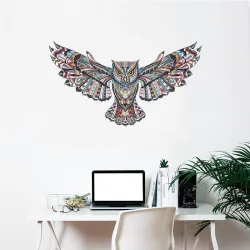 Colorful owl - removable - vinyl wall sticker