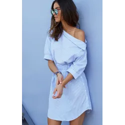 VestidosMás tamaño - fuera de hombro vestido rayado