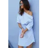 VestidosMás tamaño - fuera de hombro vestido rayado