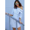VestidosMás tamaño - fuera de hombro vestido rayado