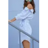 VestidosMás tamaño - fuera de hombro vestido rayado